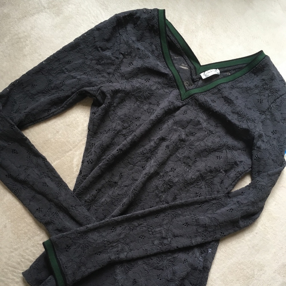 Free people lace athletic rib shirt